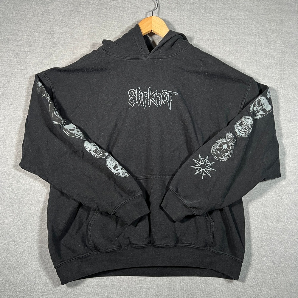 Slipknot 2022 Bravado Pullover Logo Graphic Sleeve Hoodie Mens L Black Cotton